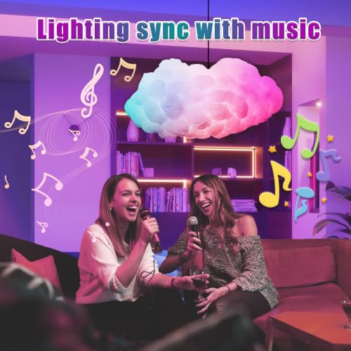 Image of Cloud LED Lights for Bedroom - Aesthetic Mood Light, Music Sync App Control Wall Light, 3D Ceiling Lamp Color Changing Strip Lights, Cool Stuff for Kids Room Decor, Cool lights for Room (New 2 Set)