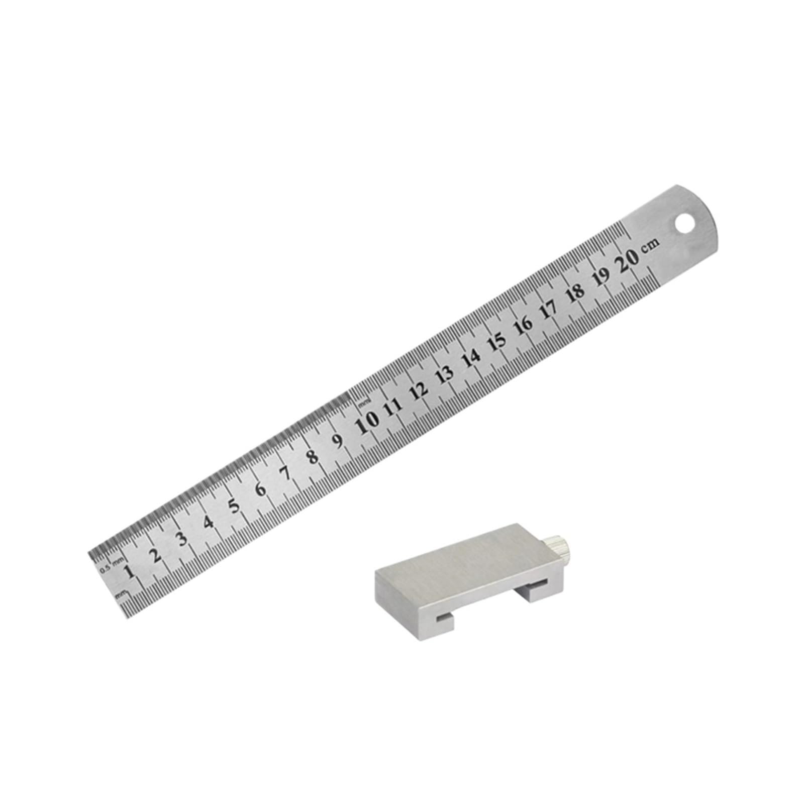 Ygleeuli One Color Ruler Stops Fences Metal Carpenter Carpentry Square Woodworking Tools Steel Ruler Positioning Limit Block Measuring Marking Gauge(20Cm)