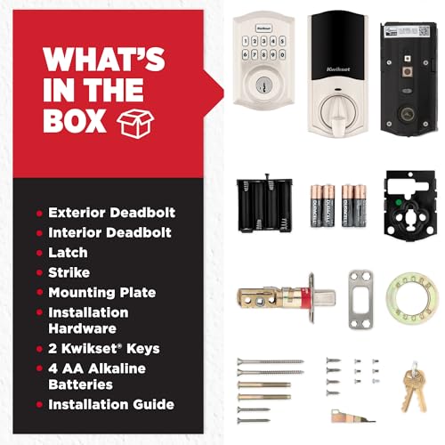 Kwikset HomeConnect 620 Z-Wave Long Range Enabled Keypad Smart Lock Convenient Keyless Entry, Customizable User Codes, Ring Alarm Compatible, Hub Required, Sold Separately Satin Nickel Traditional thumbnail 9