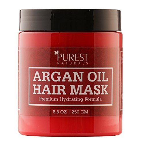Purest Naturals Premium Hydrating Argan Oil Hair Mask - Best Deep Conditioner Repair Treatment for Damaged & Dry Hair After Shampoo - with Vitamin C, E, Keratin & Shea Butter - for All Hair Types
