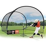 ORIENGEAR Baseball Batting Cage 13FT Baseball Batting Cages for Backyard, Baseball Training Equipment Netting for Hitting and Pitching Practice, Softball Baseball Cage with Frame and Net, Open Ended