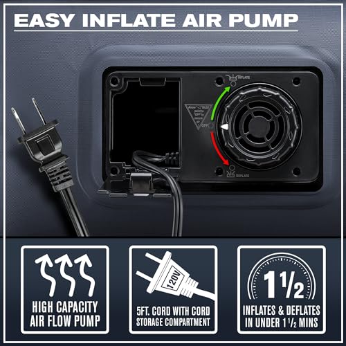 Image of Pittman - Air Mattress Twin with Built in Pump - Black 18 inch Double High Twin Air Mattress with Built in Pump that Inflates & Deflates - Blow Up Mattress is Ideal for Guests or Camping