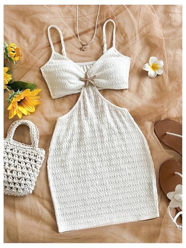 Floerns Women's Boho Knitted Cut Out Bodycon Dress Starfish Decor Backless Cami Mini Dress3