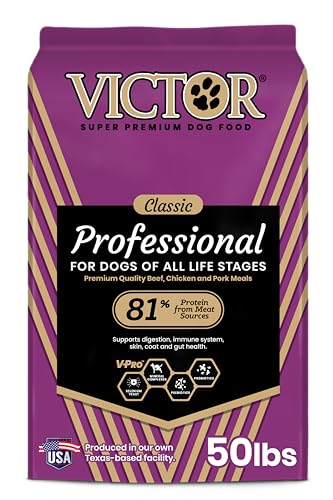 Image of VICTOR Professional Dry Dog Food - Gluten-Free Active Dog Kibble, 50 lb | Super Premium Dog Food, 26% Protein, Beef, Chicken and Pork Meals, For High Energy and Active Dogs and Puppies, 50lbs
