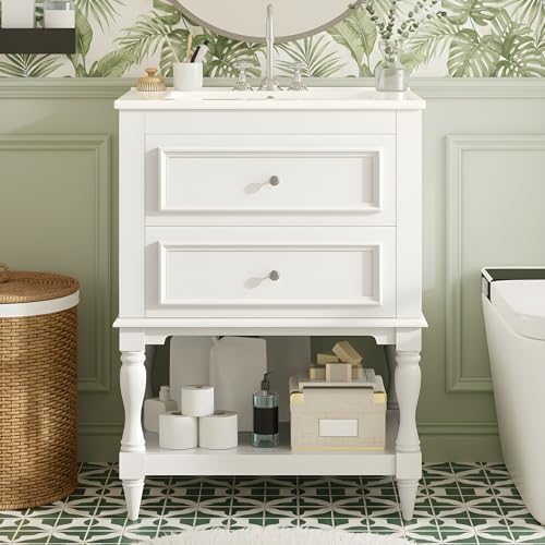 Merax Country 24" Bathroom Vanity with Sink, Farmhouse Bathroom Vanity