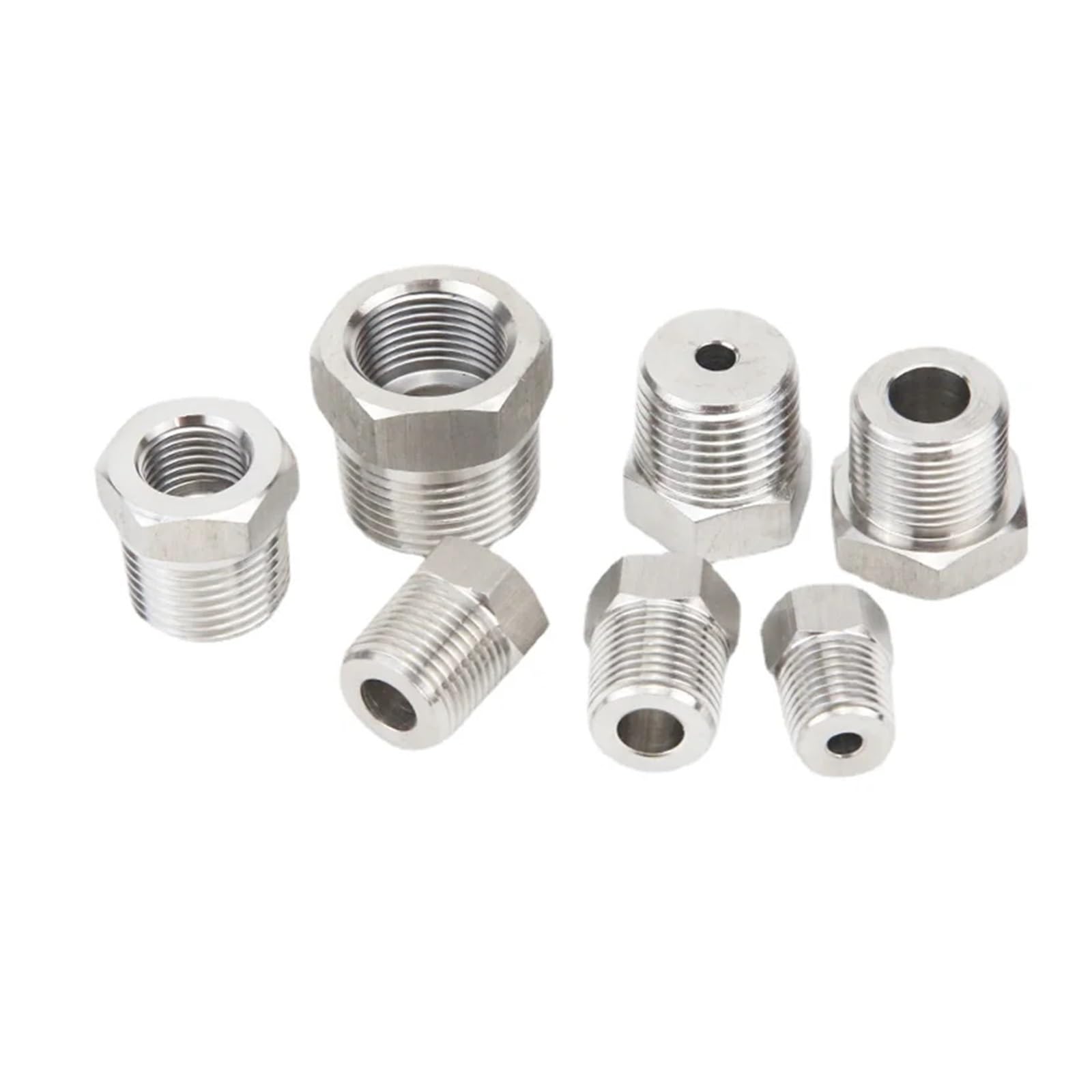 Adaptadores de conexión de tuberías 1 Pieza de Casquillo Reductor for tubería de Acero Inoxidable 304, Rosca Macho a Hembra métrica BSP de 1/8", 1/4", 3/8", 1/2", 3/4", M8, M10, M14, M16, M18