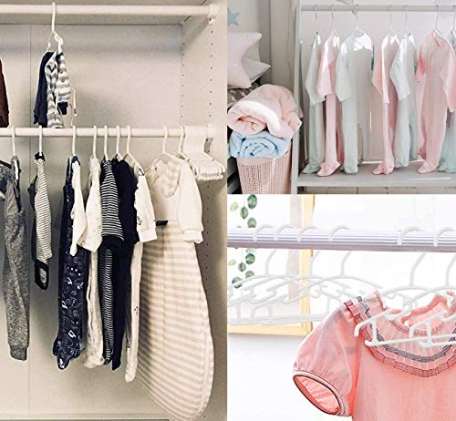 KEPLIN 36 stuks witte plastic kinderkamerhangers, antislip babykleerhangers, ruimtebesparende buisvormige hangers, meer… - Afbeelding 4