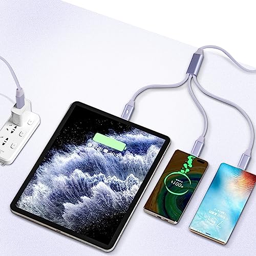 XMSJSIY 6A USB C to USB C Cable Splitter Fast Charging Cord 66W Type C Male 1 to 3 Male Multi Quick Charger Data Wire for Laptop/Tablet/Phone-1.5M - Image 3