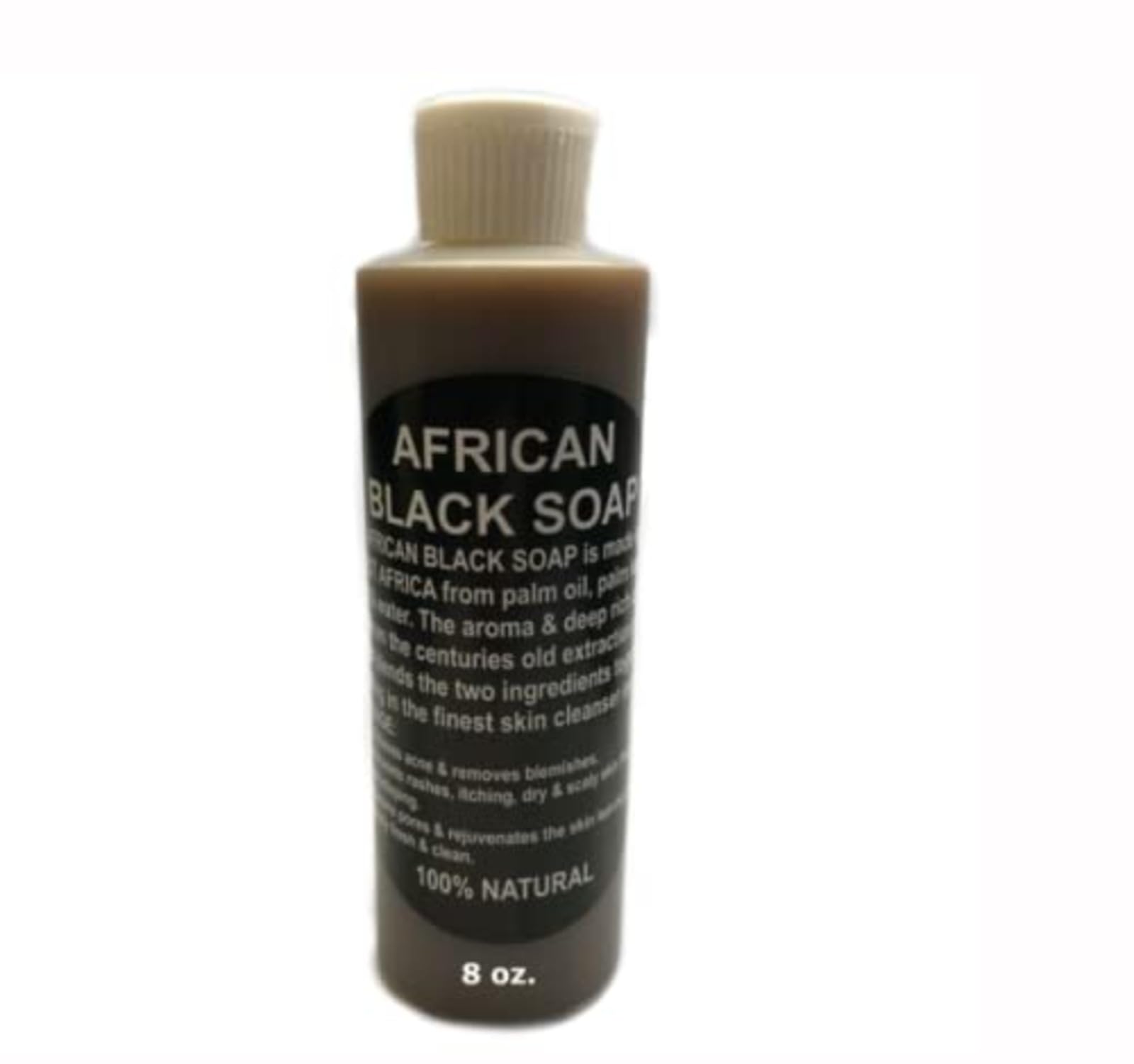 Kyabo Liquid Raw African Black Soap 16 OZ - 100 Pure Natural Bath Body Face Wash - Free