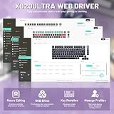 A.JAZZ X ATTACKSHARK 75% X820Ultra Bezprzewodowa klawiatura mechaniczna&kablem C01Ultra,2,4GHz/BT/USB-C,80 klawiszy z kolorowym wyświetlaczem TFT i pokrętłem CNC,RGB,4000mAh–Biała (przełącznik Gift)