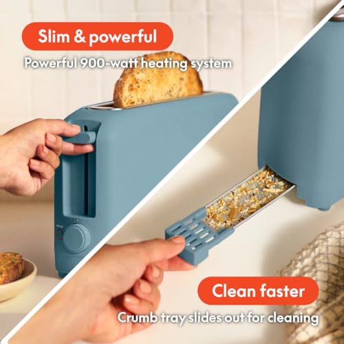 image for bella 2 Slice Slim Toaster, 6 Setting Shade Control w Reheat and Cance