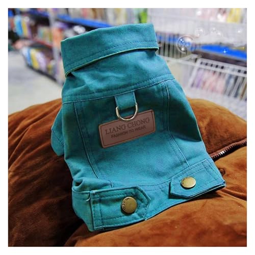 Veste en jean pour chiens manteau chaud chiot vert - 5