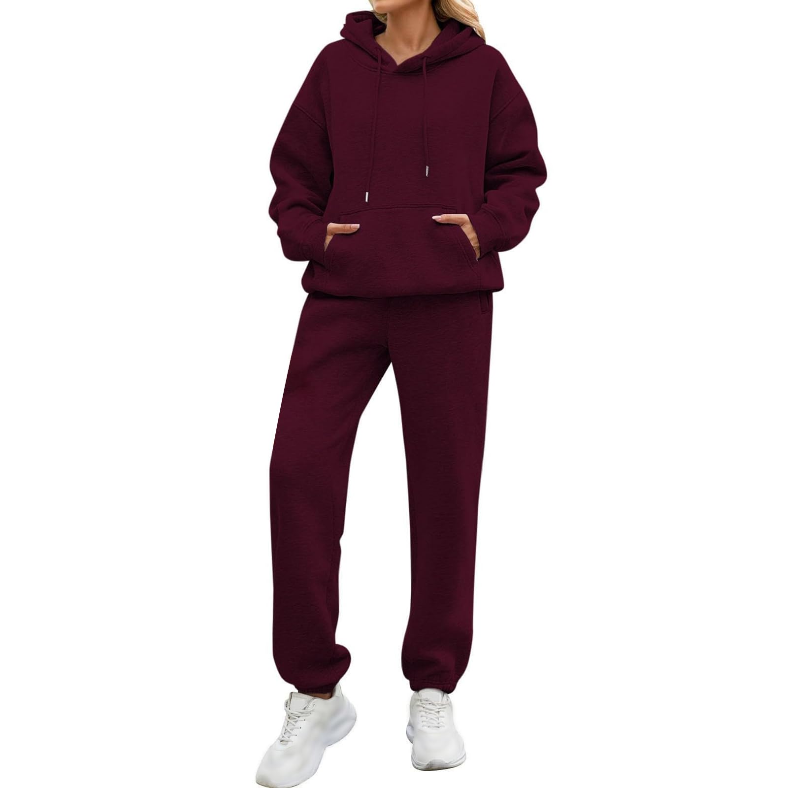 Sweat Suits for Womens 2 Piece Warm Winter Jogging Sweat Suit Hoodies Sweatshirts and Workout Sweatpants 2025 Trendy