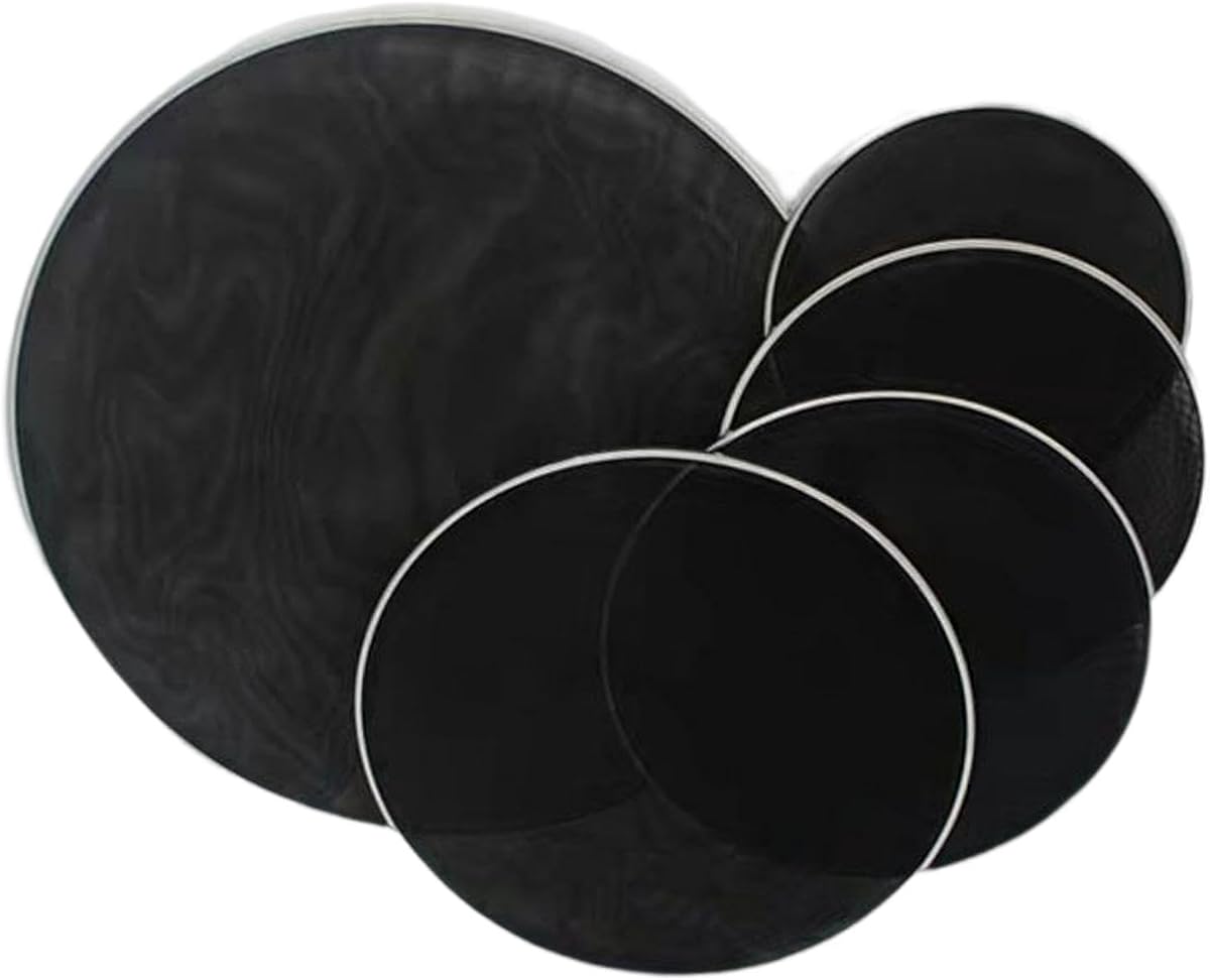 5 Pieces Drum Head Set, Double Mesh Skin Quiet Practice Silent Mute Drum Head Replacement for Beginners Kids- 12 13 14 16 22inch