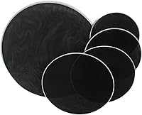 Vista 1 de Juego de 5 piezas de tambor con cabeza de tambor, piel de doble malla, práctica silenciosa, cabeza de tambor silenciosa, piel portátil