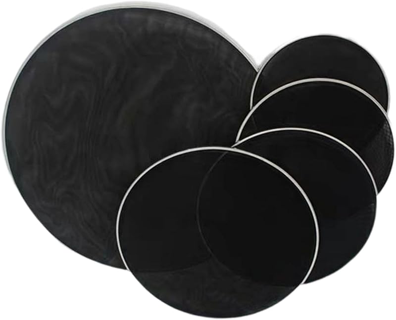 5 Pieces Drum Head Set, Double Mesh Skin Quiet Practice Silent Mute Drum Head Replacement for Beginners Kids- 12 13 14 16 22inch