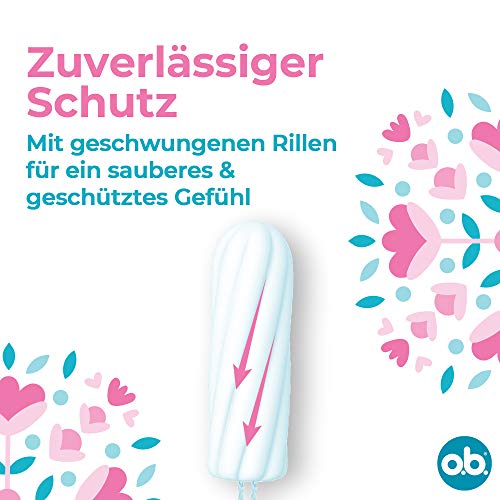 o.b. Original Normal, Tampons für mittlere/stärkere Tage, StayDry Technologie und geschwungene Rillen, zuverlässiger Schutz und sauberes Gefühl 64 ST
