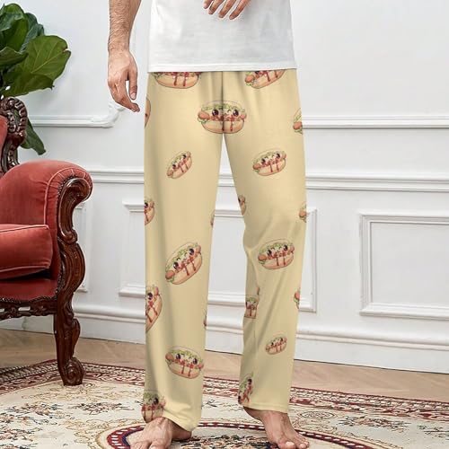 Cute Hotdog Men's Pajama Pants Lightweight Pjs Bottoms Sleep Lounge Pant with Pocket Drawstring3