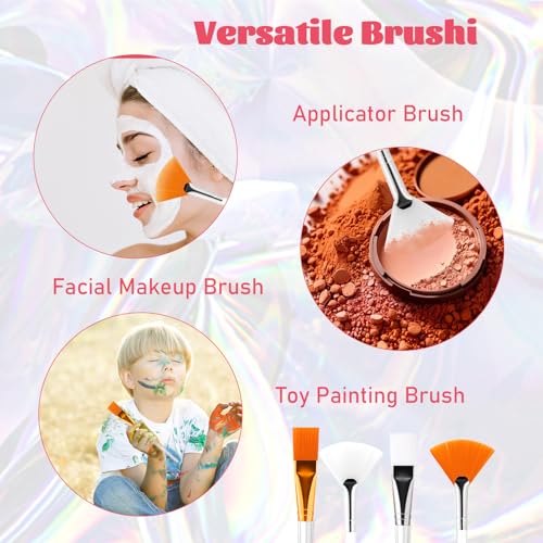 20 Stück Fächerpinsel Kosmetik Gesichtsmasken Pinsel Gesichtspinsel Fächerpinsel Kosmetik Pinsel Weich Make-Up Maske Bürsten Werkzeuge Säure-Applikator-Pinsel für Schlamm-Gesichtscreme