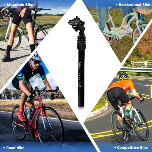 Relwears Bicycle Suspension Seatpost Shock Absorber Damper Post 27.2Mm,Lightweight Aluminum Body ,Bike Universal Comfort Seatpost With Clamp thumb #6