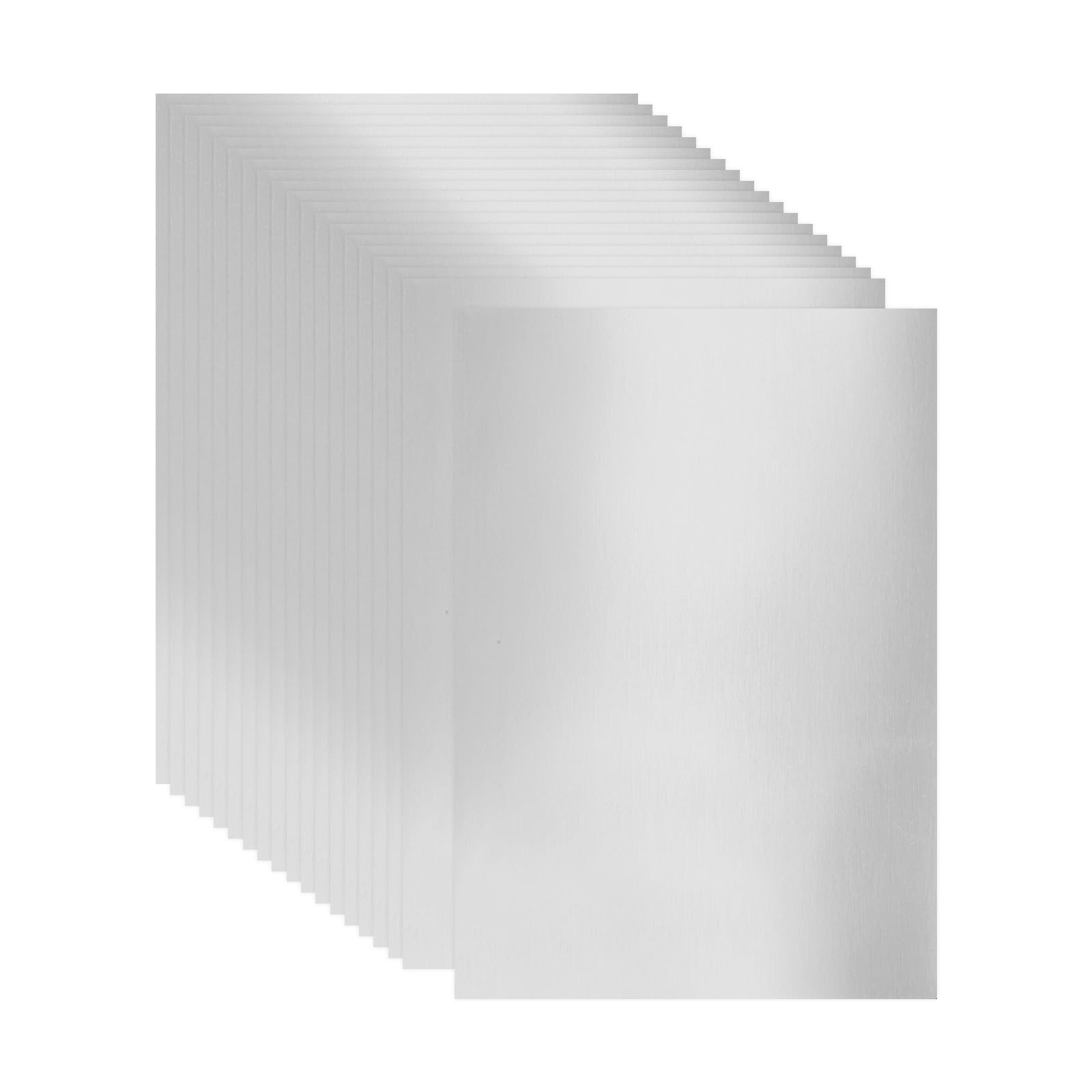 sourcing map 20 Sheets Metallic Foil Paper, A4 Thick 250gsm Cardstock Foil 8.3" x 11.7" Shiny Mirror Glitter Paper Sheets for Crafts Scrapbooks Cards Party Decorations, Matte Silver