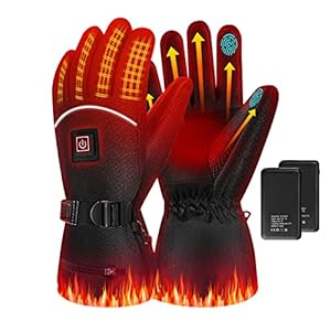 Guanti riscaldati per uomini e donne, Jkevow ricaricabili 5V 4000mAh guanti riscaldanti elettrici, 3 livelli di impostazione della temperatura, scaldamani touchscreen per moto, equitazione, ciclismo