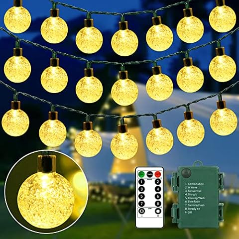 GCMacau Guirnalda Luces Exterior de Bolas Cristal 8M 60 LED IP65 Impermeable Cover