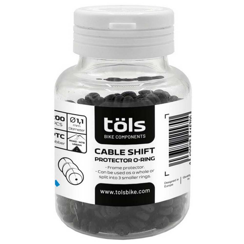 TÖLS Cable Shift Protector O-Ring 1.1 mm, Black (200 pcs), Unisex Adult Bike Accessories, (Multicoloured), Single