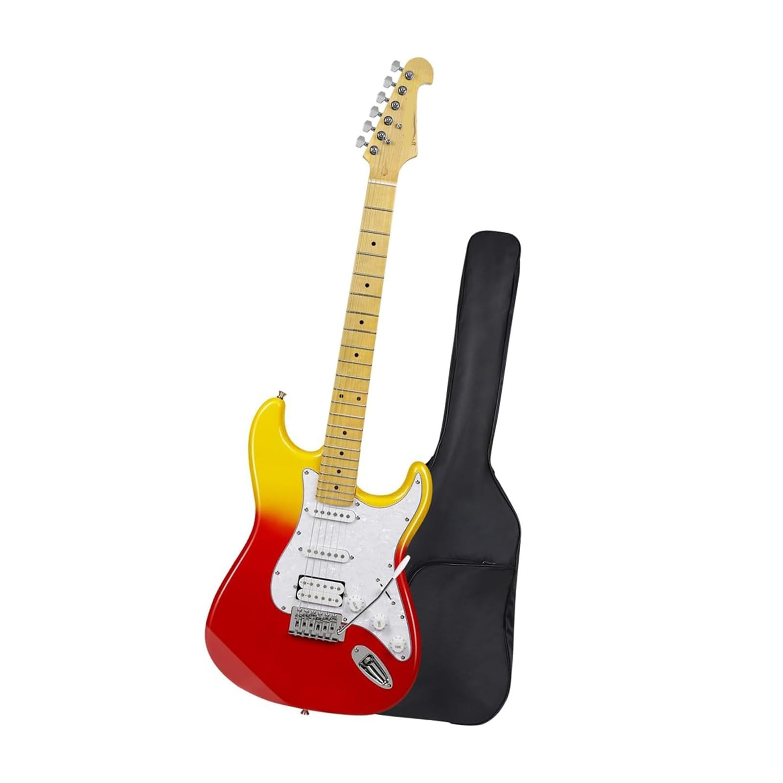 Zestaw Gitary Elektrycznej Z Litego Drewna Pomarańczowy Gradientowy Regulowany Mostek Zestaw Gitar Elektrycznych