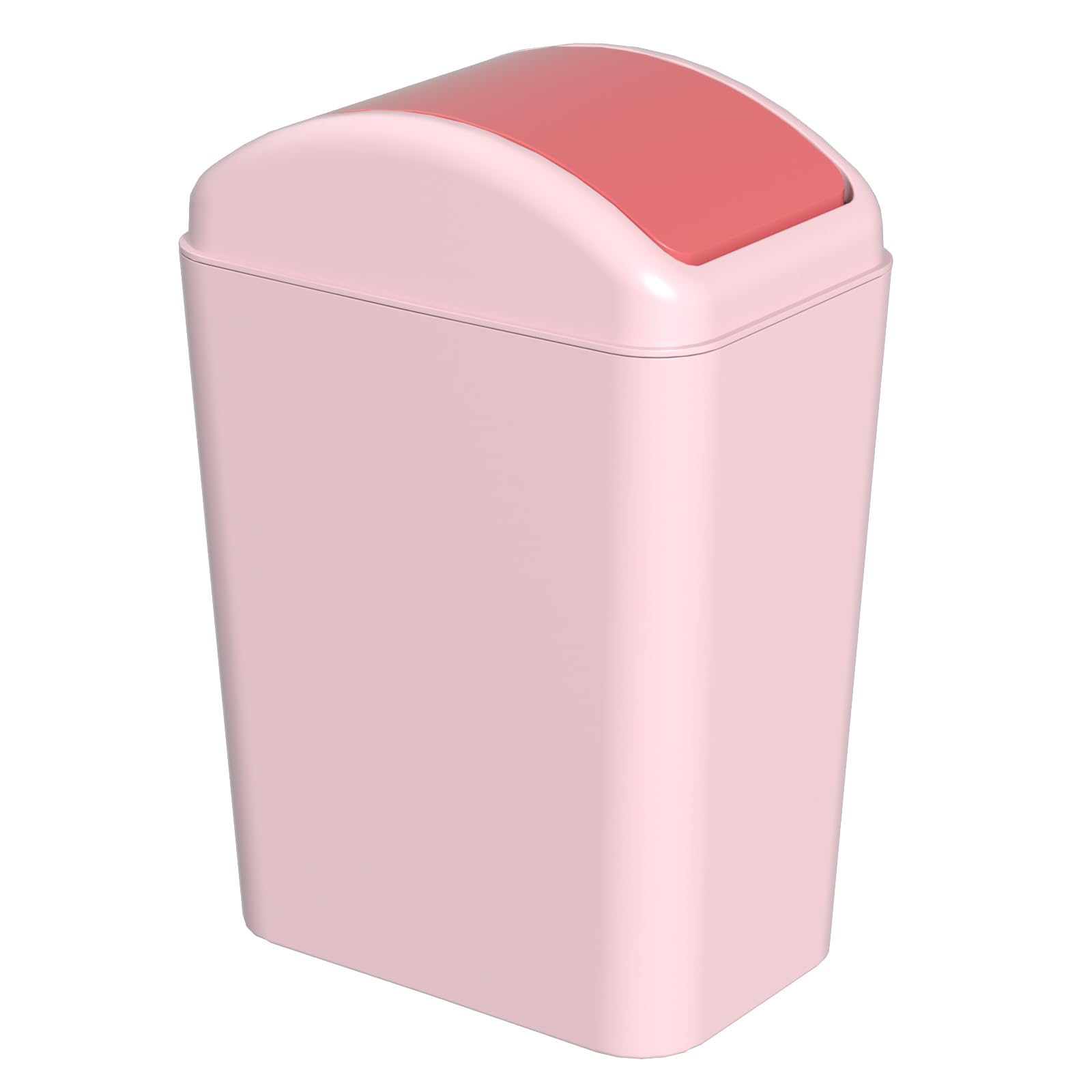 Xeabia 20 L Swing Top Trash Bin, Plastic Trash Can with Swing Lid, Pink
