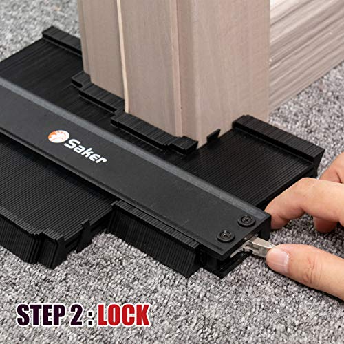 Saker Contour Gauge Profile Tool- Adjustable Lock-Precisely Copy Irregular Shape Duplicator - Must Have Tool for DIY Handyman, Construction (10INCH)