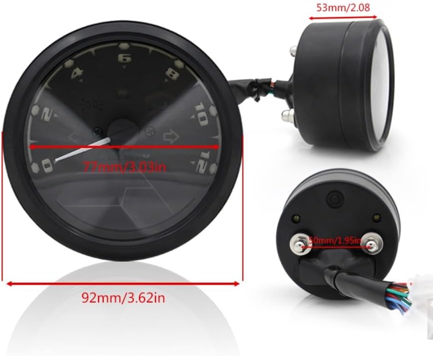 Motorcycle Odometer Gauge Motorcycles Modified Tachometer Odometer Tachometer Digital Display Backlight Universal 199km/h 12000 RPM