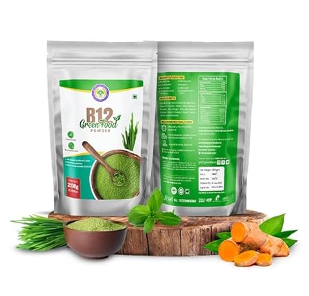 B12 Green Food Powder 200 gms | 100% Natural Plant Based B12 Powder | No Preservatives