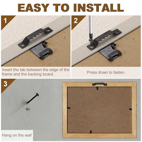 Image of uxcell 16Pcs Picture Hangers, Double-Eerration Frame Back Hanging Fasteners with Screws, Metal Photo Frame Hooks Fixing Hardware for Hanging Paintings Picture Photos Frame, Silver