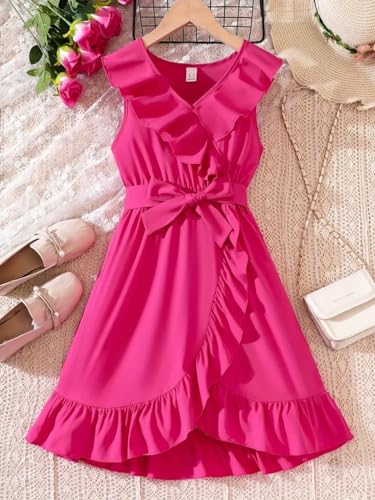 Image of PINK WINGS Girls Knee Length Cotton Dress