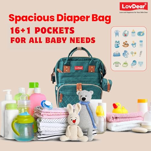Image of LovDear Diaper bag for mothers for travel, Maternity Bag for Newborn Baby, Mother Travelling Bag Spacious and Stylish