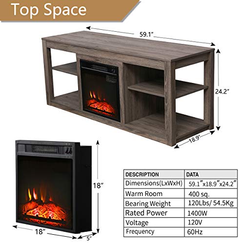 Electric Fireplace TV Stand 70 inch Corner Fireplace Review