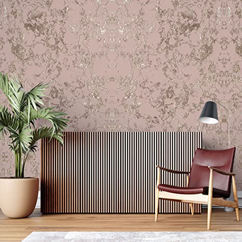Image of DWELLSINDIA Gurunge Self Adhesive Wall Grain Textured Wallpaper (16.14 X 96 Inches, Pink)