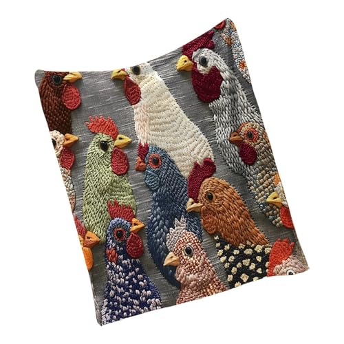 Manta de gallo – Linda colcha de pollo, franela cálida de 59 x 78 pulgadas, colcha de pollo, manta decorativa de animales | Ropa de cama ligera de felpa para todas las estaciones, para el hogar, dormi