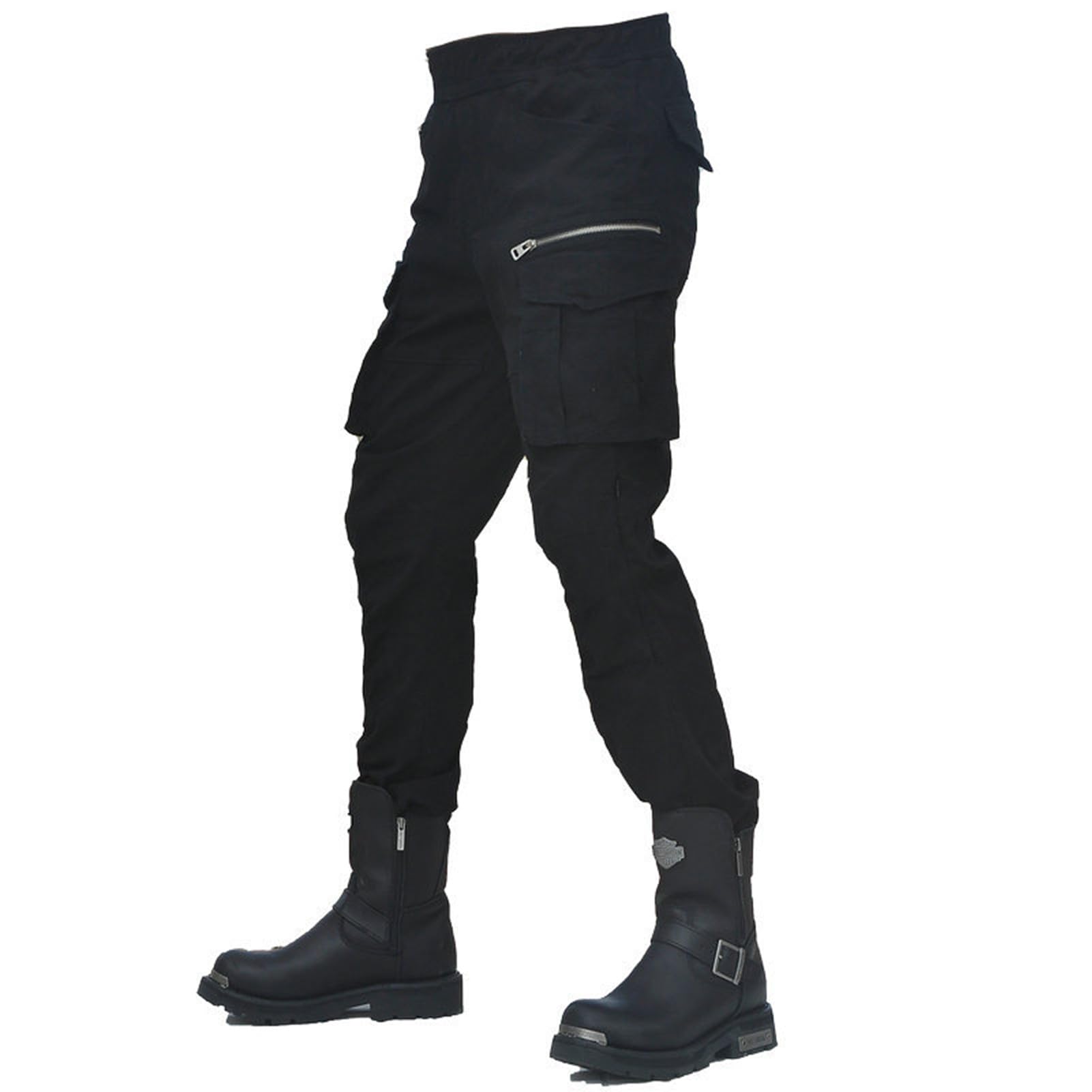 Jeans da Moto da Uomini Pantaloni da Motociclista in Denim Impermeabili Protezione Impermeabile Pantaloni da Moto da Ciclismo Jeans da Motociclista Elasticizzati con 4 Protezioni