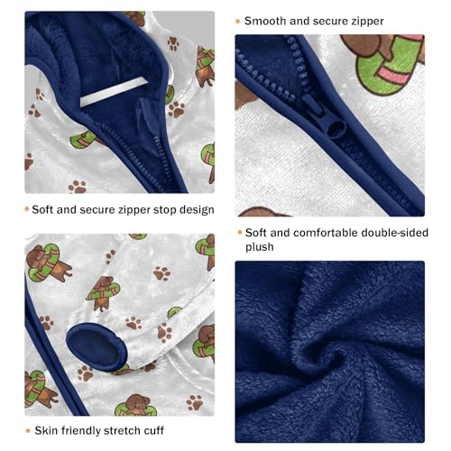 Happy Kawaii Dachshund Girls Fleece Jacket Girls Fall Jacket Girls Zip Up Hoodie Girls Sherpa Jacket 2-10T3