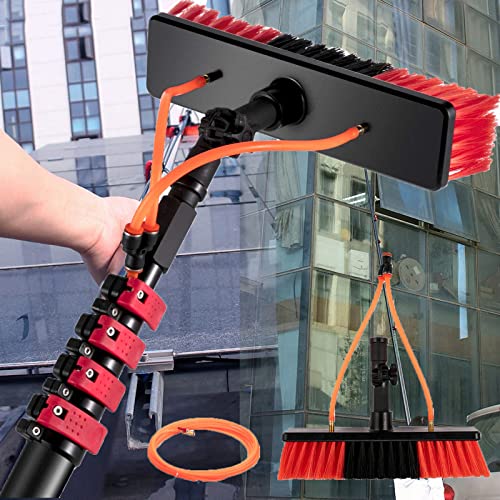 Poste para Limpieza de Ventanas, Cepillo telescópico Alimentado con Agua, Cepillo Extensible para Limpieza de Paneles solares, Equipo de Lavado para Exteriores, 10,8 m/36 pies