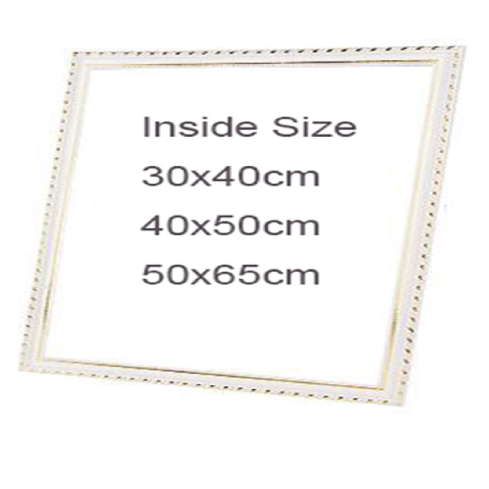 Photo Frames Diy Frame Unfinished Wooden Stretcher Oil Painting Thin Picture Mural(White,Inner size 50x60cm)