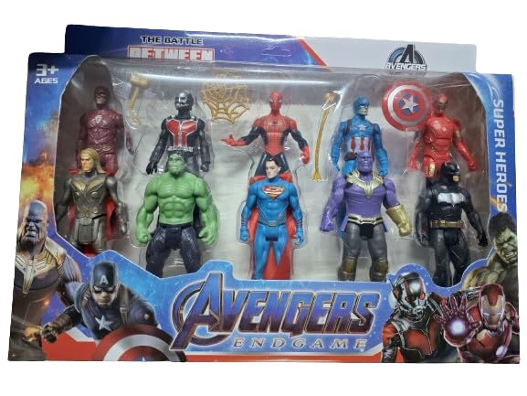 Ridhimani Avengers Superhero Action Figure Toy Set of 10 Superheroes Toys | Action Figure Toys of 10 Superheroes for Kids | Ultimate Superhero Collection | Toy for Kids