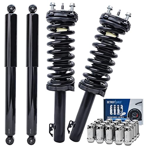 Image of Detroit Axle - Front Struts Kit for 05-10 Jeep Grand Cherokee Commander, Struts & Coil Spring Rear Shock Absorber Wheel Lug Nuts 2005 2006 2007 2008 2009 2010 Replacement Suspension