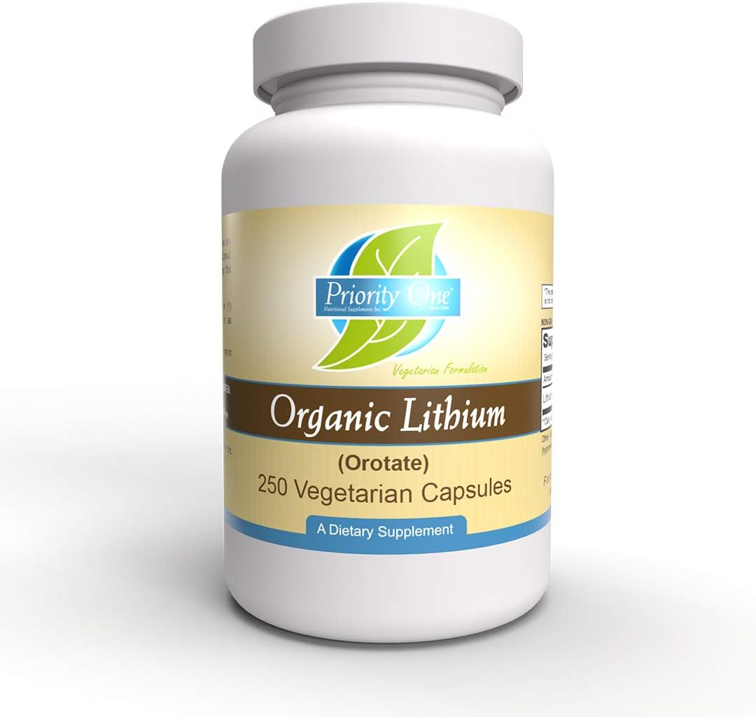 Priority One Vitamins Lithium Orotate 5mg 250 Vegetarian Capsules