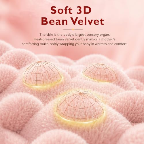 Image of StarAndDaisy Baby Swaddle Wrapper Blanket with Hood | Cotton & Soft Bean Velvet Receiving Blanket | Newborn Baby Wrap, Infant Sleeping Bag, Baby Quilt for Boys & Girls (Pink)