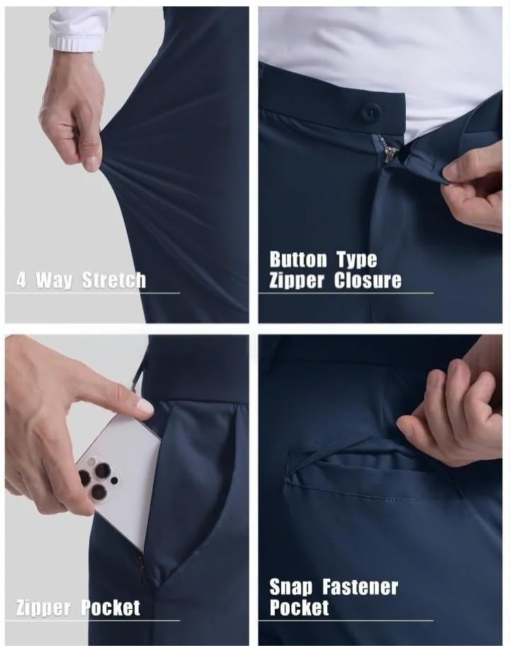 Golf Joggers for Men Lightweight Stretch Slim Fit Dress Pants Business Casual Work Pants with Pockets2