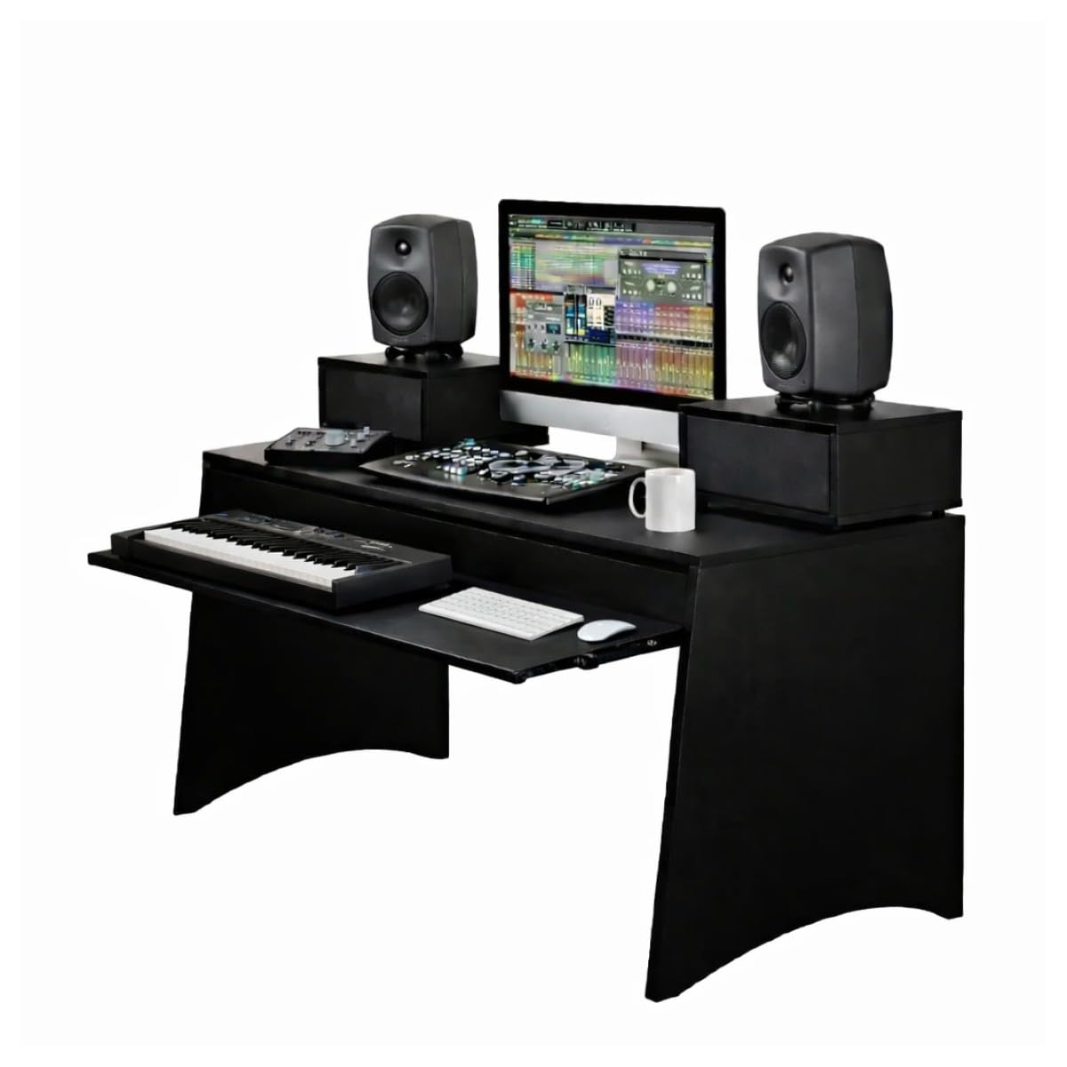 Gear4Music Modulares Musikproduktions-Studio-Pult, schwarz