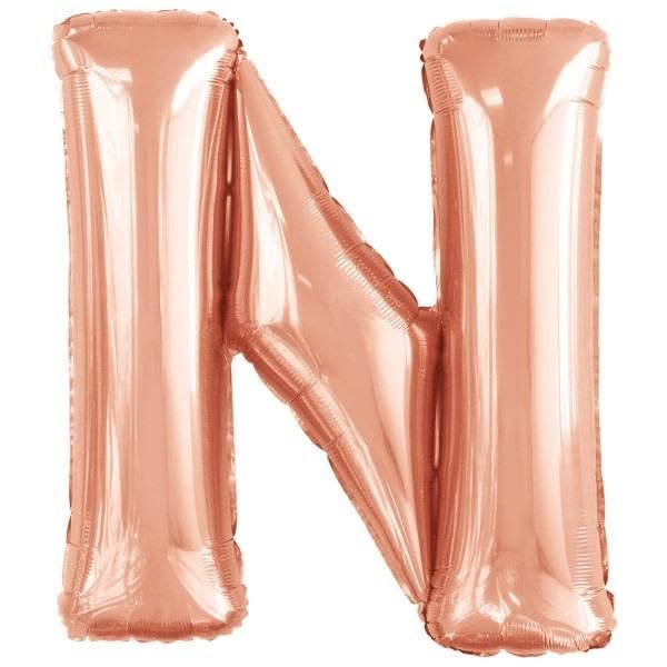 Amscan 9911476 9911476-Rose Buchstabe N SuperShape Folienballon-44, Rosegold